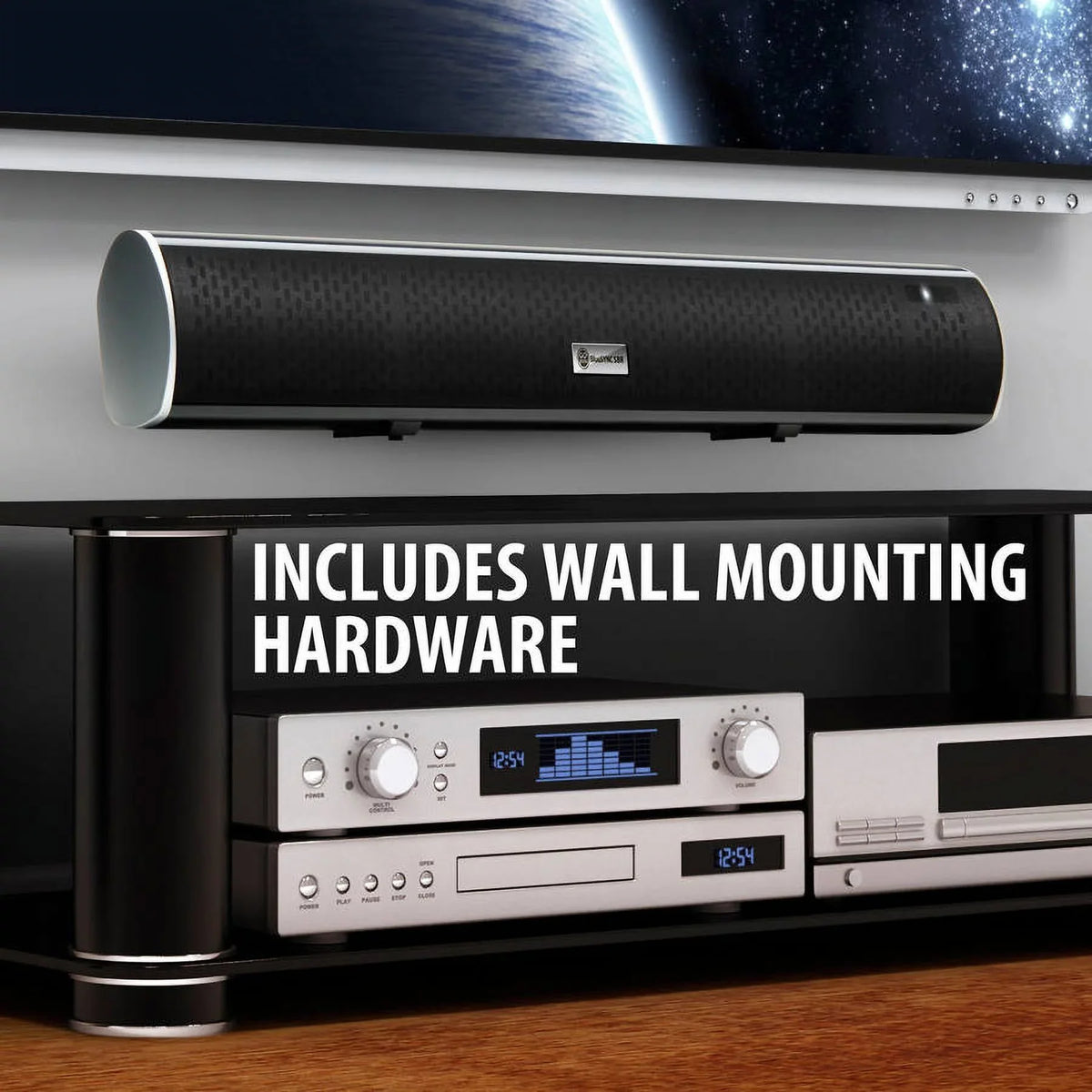 Sound , Speaker 2.1 HD and VIZIO Home GOgroove , Wall Subwoofer , Smart Kit & with , - & Mounting TVs 4K Theater TCL Internal Works Bluetooth Bar , With More