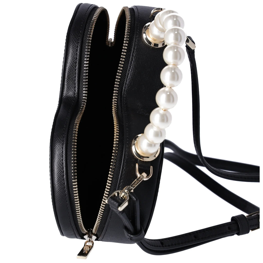 Pearl Crossbody Love Kate Leather Shack Purse Heart Spade Black KF516
