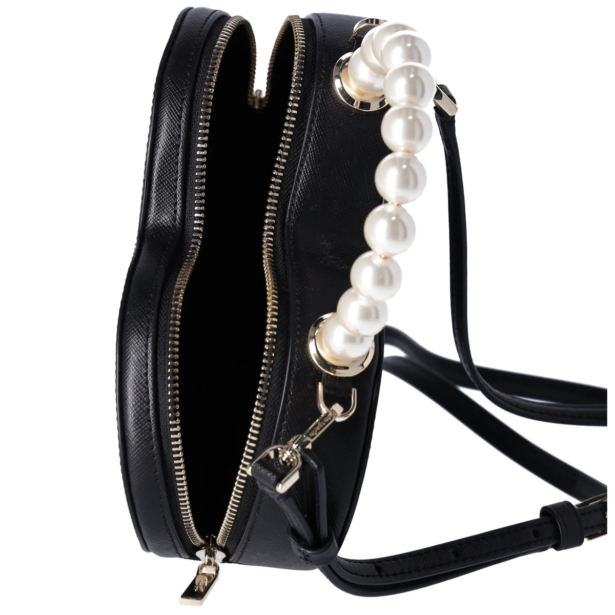 Pearl Crossbody Love Kate Leather Shack Purse Heart Spade Black KF516