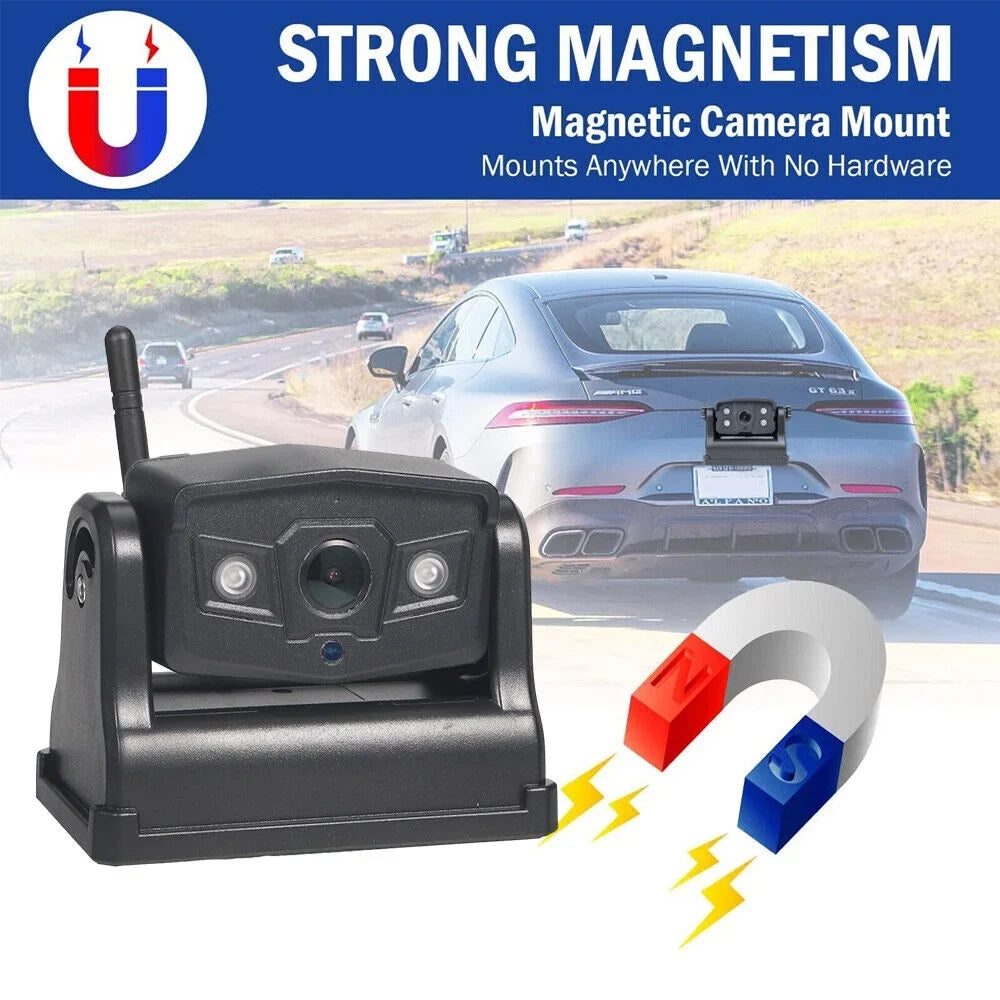 9600mAh View for Vehicle Camera, Ideal Battery, Wireless Magnetic Front/Rear Backup JLLOM WiFi