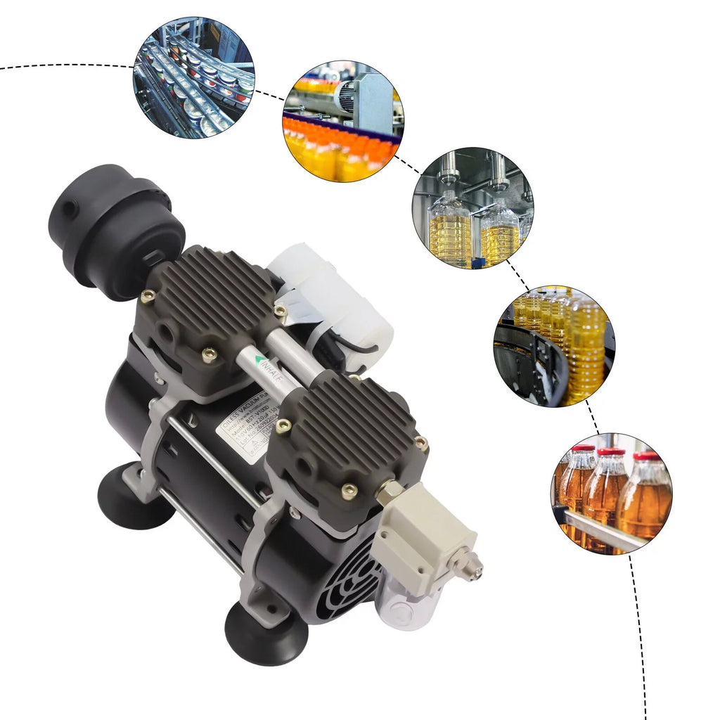 100W Oilless 95Kpa Oil Free Pump Vacuum Pump Industrial with Air Filter Vacuum