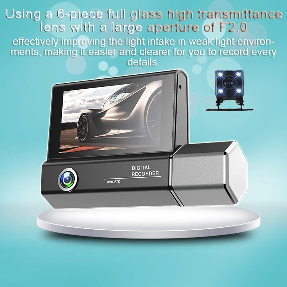 Dazzduo Dash Camera,4In Clear Car Car Video Car Camera Mirror Car Video Car Video 3 Cam 4In Cam 4In Clear Camera Auto Safeguard Rearview Mirror Car Car Camera Auto Video Car Camera Clear Car Rearview