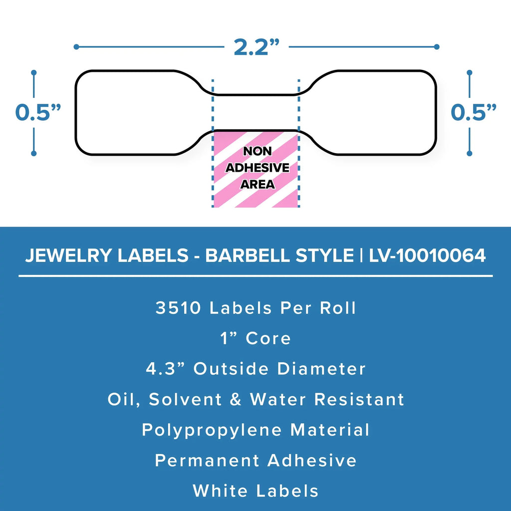 2.2" Jewelry 0.5" Zebra x (LV-10010064) Labels