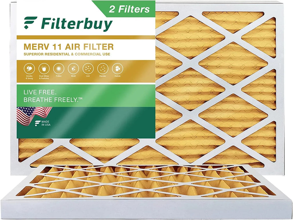 HVAC 11 AC Furnace (2-Pack) Air Pleated Filters Filterbuy 11.5x21x2 MERV