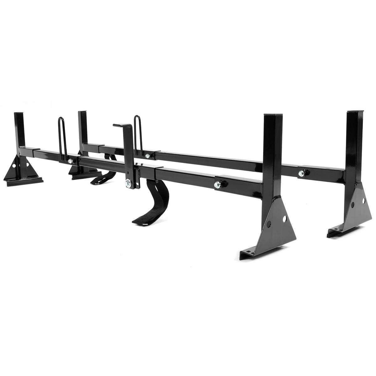 Vans Kojem for Express Universal Steel Adjustable 68"-75" Mount GMC Rack Rack Savana Bars E-Series Roof Chevy Ladders Full-dimension 2 Carry