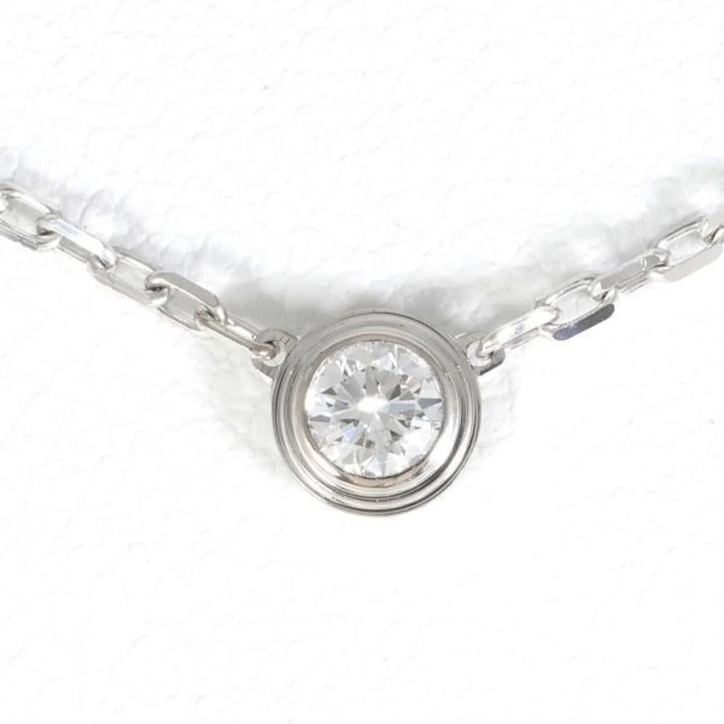 Pre-Loved Cartier D'Amour Sm K18Wg Necklace Diamond Total Weight Approx. 3.0G Approx. 41Cm Similar (Good)