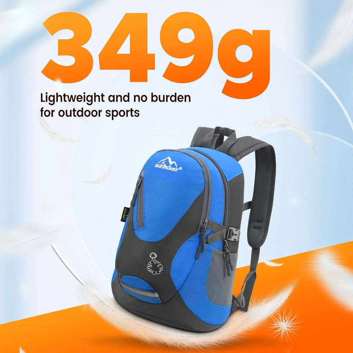 Sunhiker Cycling Hiking Backpack Water Resistant Travel Backpack Lightweight Small Daypack M0714 Small Azure