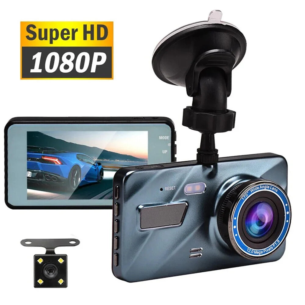 Lens Front Onemayship DVR Camera HD Car Cam Recorder 1080P Night Vision Dash 4" & Rear Dual