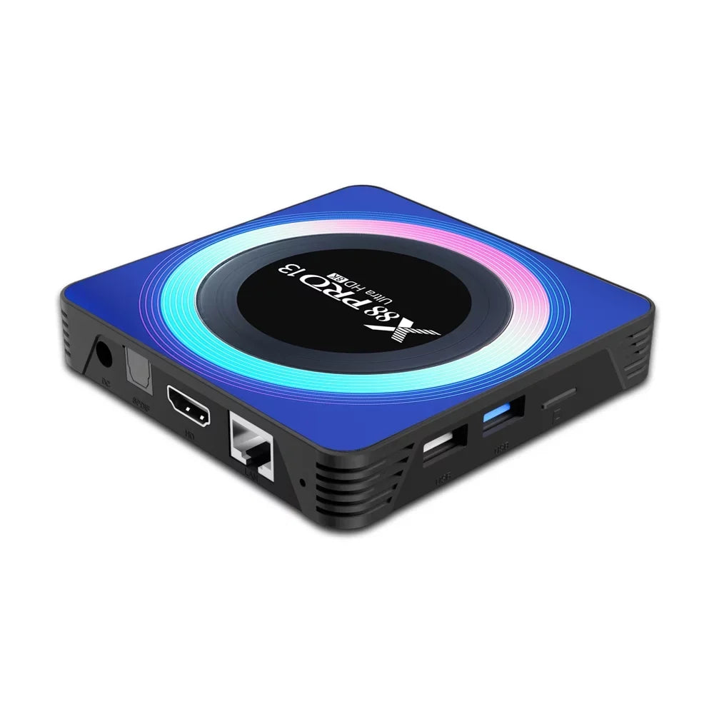 32GB 2.4G/5.8G ROM HD 1000M Box Ethernet WiFi6 TV HDR10+ USB3.0 Quad-Core 13.0 Dual 4GB RAM Android 8K BT5.0 Band Ultra