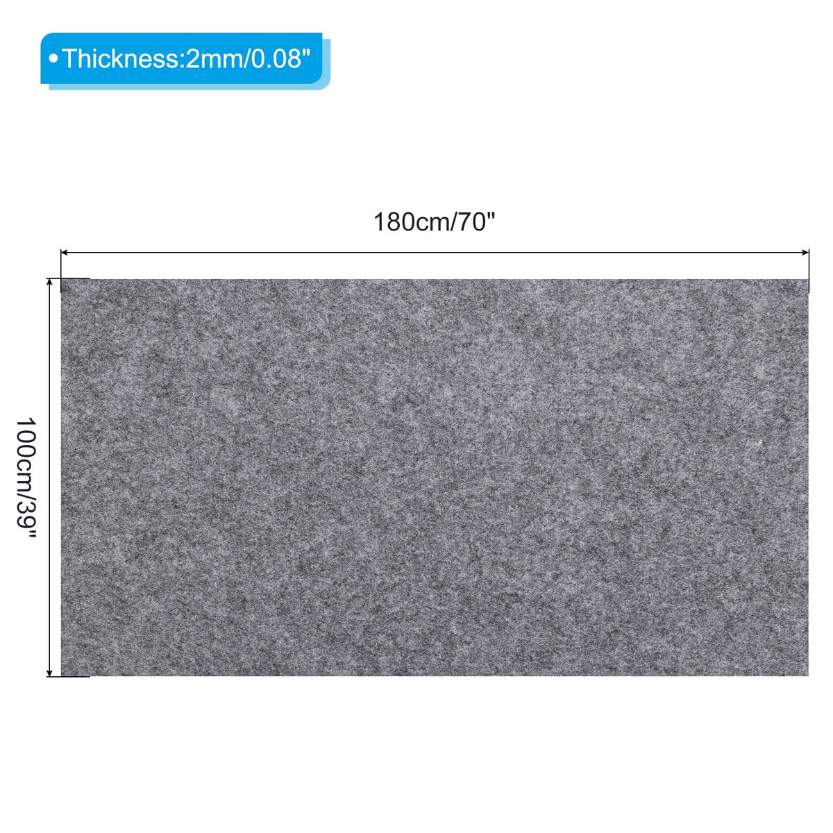 Acrylic Soft Felt Fabric Sheets Fiber Sheet Grey 70X39 Inch 2Mm Thick