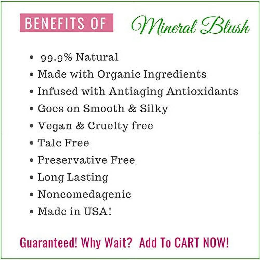 Better'n | Cruelty | Lasting Free Botanicals USA Powder Paraben | Cheeks Talc | Made Mineral Ur Pressed Free | | Minerals ROSE) | Free Long (DUSTY Organic Blush in &