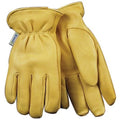 Heat Elastic 90HKW-S Lined Keep Deerskin Lining, Gloves, Back, Golden Grain Shirred Small, Kinco Women's Double