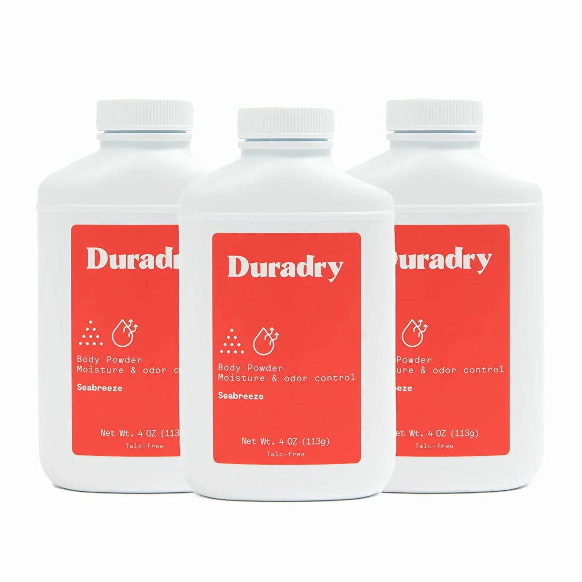 4oz, Natural Prevents Control, Powder 3-Pack Eliminates - Talc-Free, Duradry Sweat Anti-Chaffing, and Seabreeze, Powder, Naturally Odor Odor Any Defense Sweat Body - Absorbing, & All Body