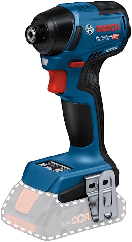 Bosch Professional 18 V System Akumulatorowa Wkrętarka Udarowa Gdr 18 V-220 C (Do 3400 Min¹, Siła Ciągu 220 Nm, Silnik Bezszczotkowy, W Zestawie: 1 X