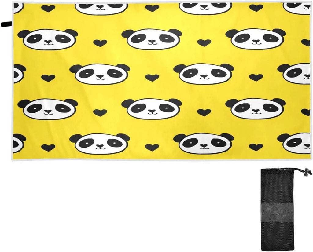 Shower Bath Swim Yoga Multipurpose Towel Bestwell Pool Blanket, Towel Sand Dry Beach Lightweight Free 30”X60” Towel Microfiber Oversized Quick Towel, Thin Panda