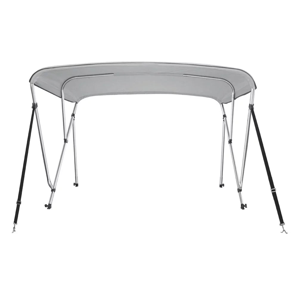 Bimini Top Boat Cover 46" High 3 Bow 79"-84" Wide 6' L Gray, W/ Rear Poles