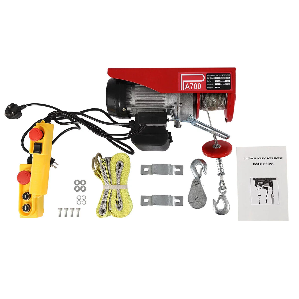Winch Control Remote 110V Electric Winch Wire Electric Portable W/ Hoist 1543lbs