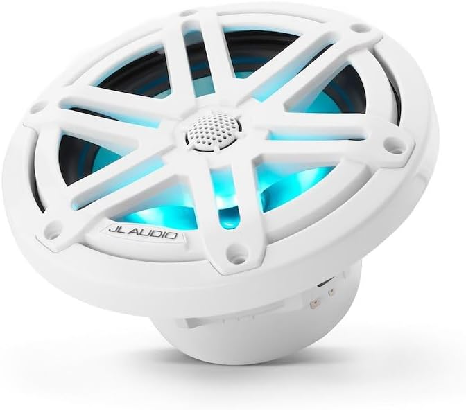 JL Audio M3 Series 6.5" Marine Coaxial Speakers w/Gloss White Sport Grilles w/RGB LED Lighting - M3-650X-S-Gw-i [010-03064-00]
