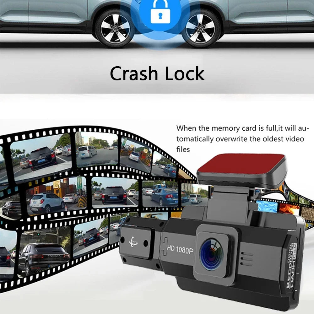 Auto Car Angle Night Car 170 Recorder Dual Video Loop Dash Meterk Lens DVR Camcorder Recording Multi-language Cam Recorder Viewing Car Degree Wide