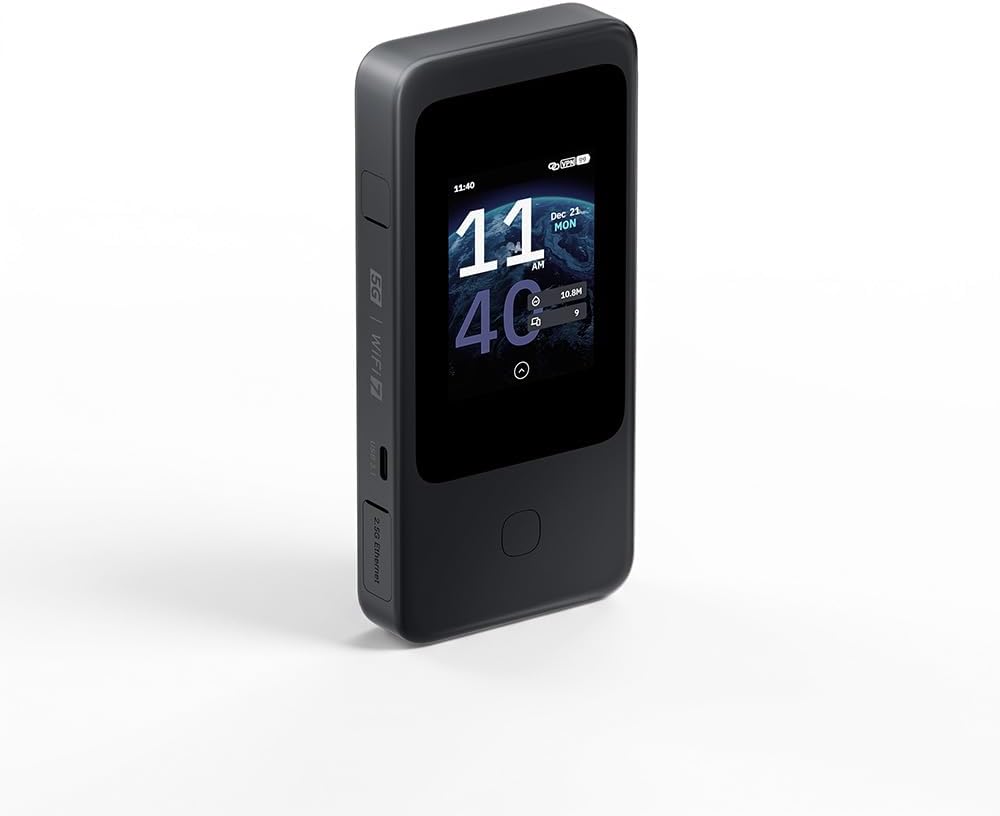 GL.iNet GL-E5800 NA MUDI 7 5G Tri-Band Wi-Fi 7 Travel Router with eSIM