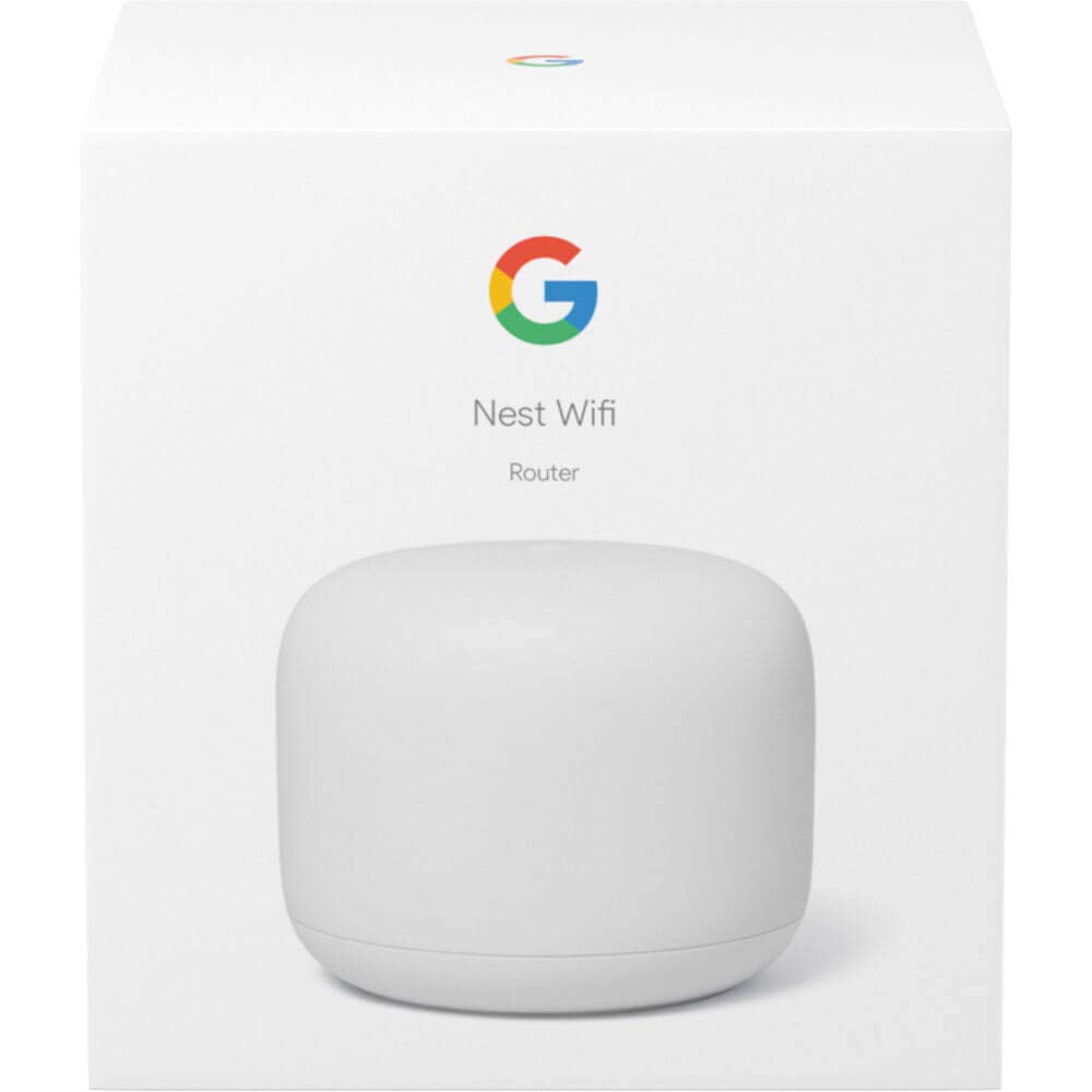 Nest WiFi Router with 1 Point - Mesh for Wireless Internet Wi-Fi Extender Smart Speaker Works and Google Home Systems Snow