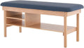 Medical Examination Table with Wooden Base, Navy Blue Padded Surface (Blue)
