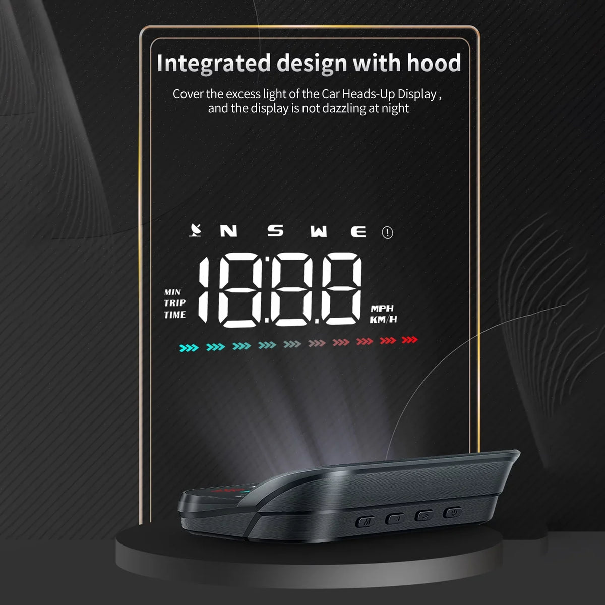 Pinnaco Speedometer Overspeed Heads-Up Car Alarm Speedometer Digital GPS with for Display