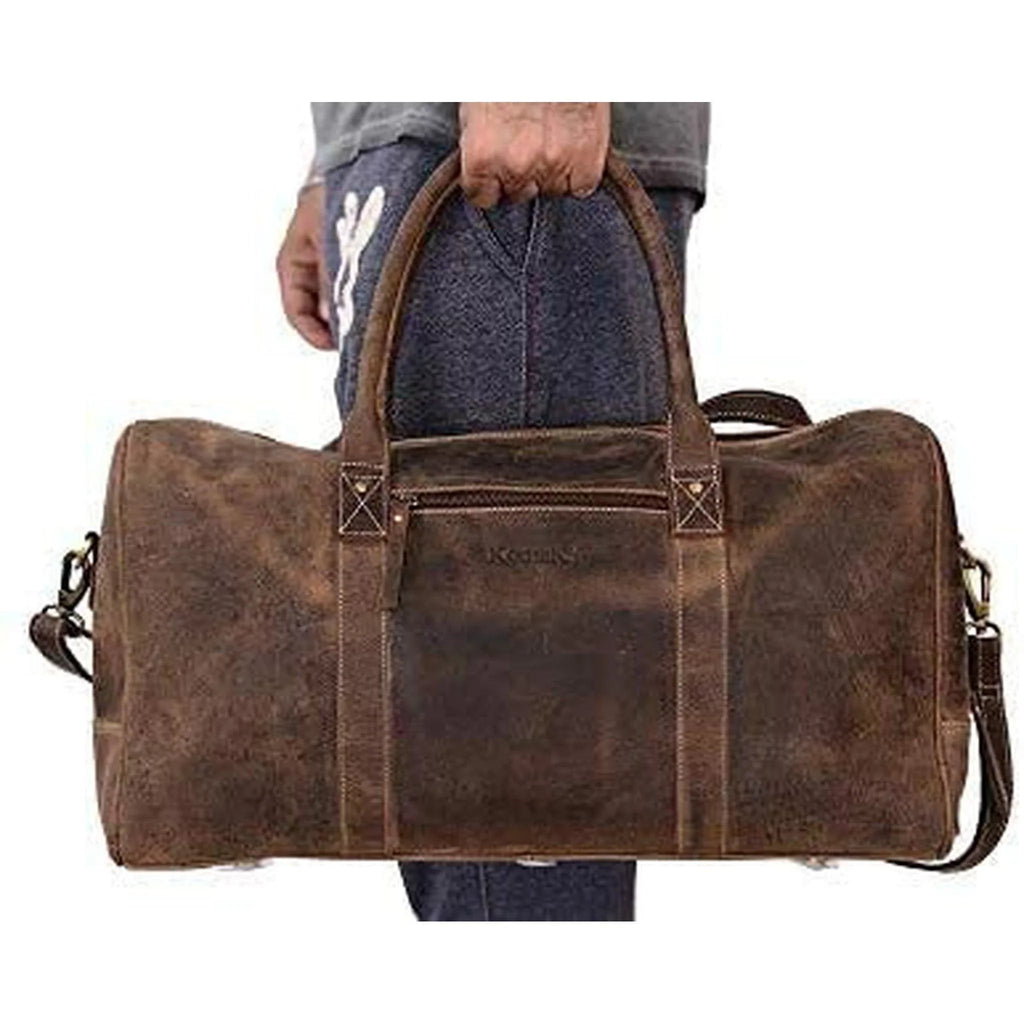 Fashion & Buffalo | Adjustable Leather Men's Co. 20" FR Spacious Duffle Stylish Bag Distressed Vintage | Strap Shoulder