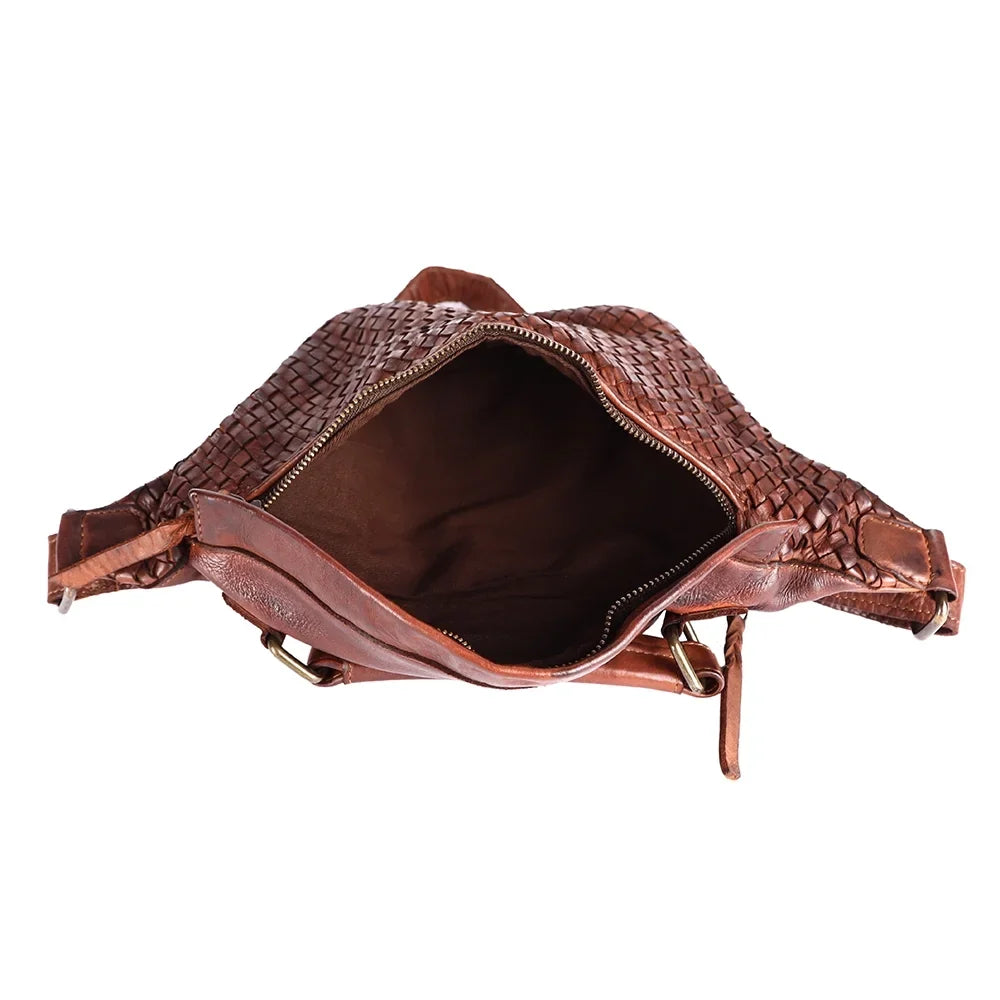 Nm Never Mind Nmbgm148E Fanny Pack Vintage Handmade Genuine Cowhide Leather Women Bag Western Handbag Purse