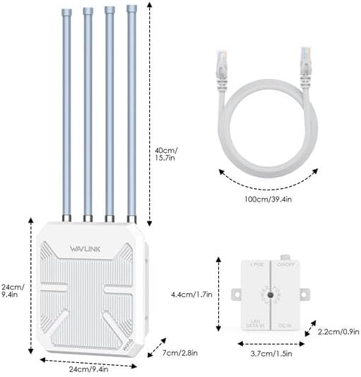 WAVLINK 2026 AX3000 0utdoor WiFi 6 Extender, Long Range Access Point