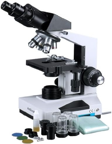 AmScope B490B Compound Binocular Microscope, Brightfield, White