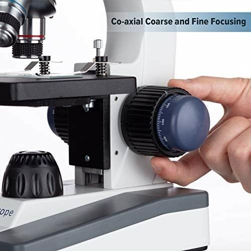 AmScope M150C-SP14-EXCL1 1000X Compound Monocular Microscope Set + Slide