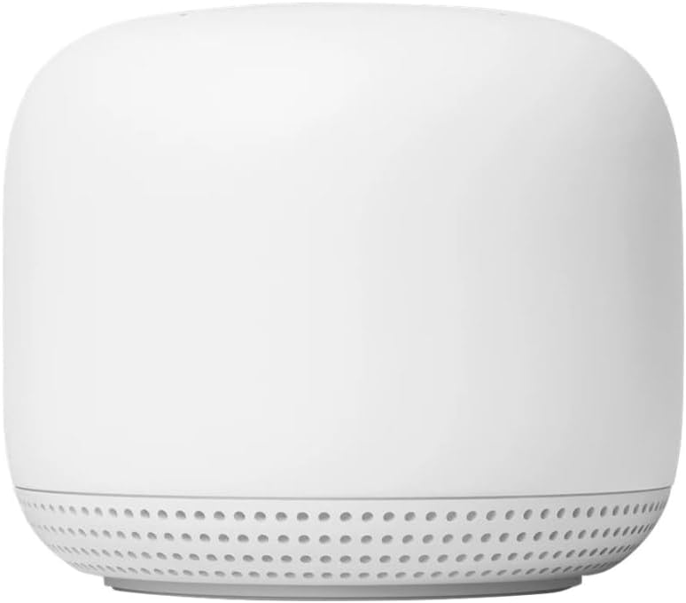 Nest WiFi Router with 1 Point - Mesh for Wireless Internet Wi-Fi Extender Smart Speaker Works and Google Home Systems Snow