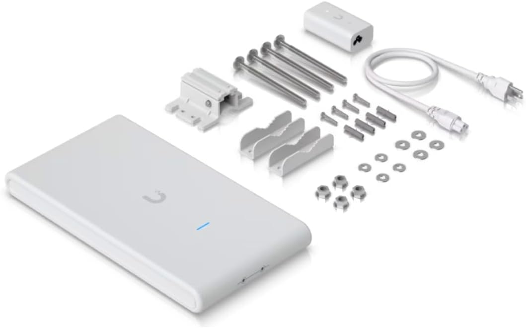 U6-Mesh-Pro Outdoor WiFi 6 Access Point US Version - Dual-Band 4x4 MU-MIMO, IPX6 Weatherproof | Bundled with QALYNX 3ft Slim Cat6A Patch Cable (28 AWG)