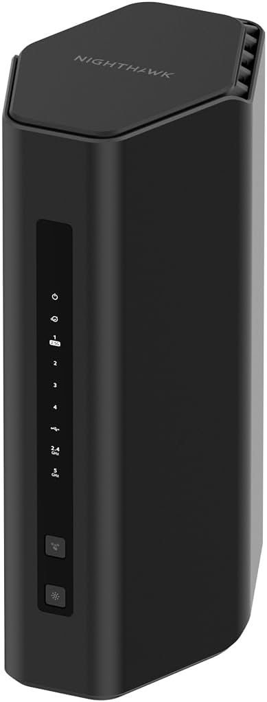 NETGEAR Nighthawk Dual-Band WiFi 7 Router (RS200) â Security Features, BE6500 Wireless Speed (up to 6.5Gbps) - Covers up to 2,500 sq. ft., 80 Devices â 2.5 Gig Internet Port (Renewed)