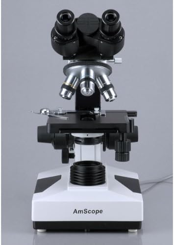 AmScope B490B Compound Binocular Microscope, Brightfield, White