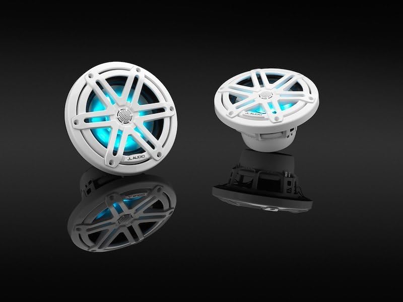 JL Audio M3 Series 6.5" Marine Coaxial Speakers w/Gloss White Sport Grilles w/RGB LED Lighting - M3-650X-S-Gw-i [010-03064-00]