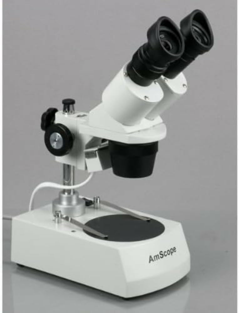AmScope SE305R-PZ Forward Binocular Stereo Microscope, WF10x and WF20x