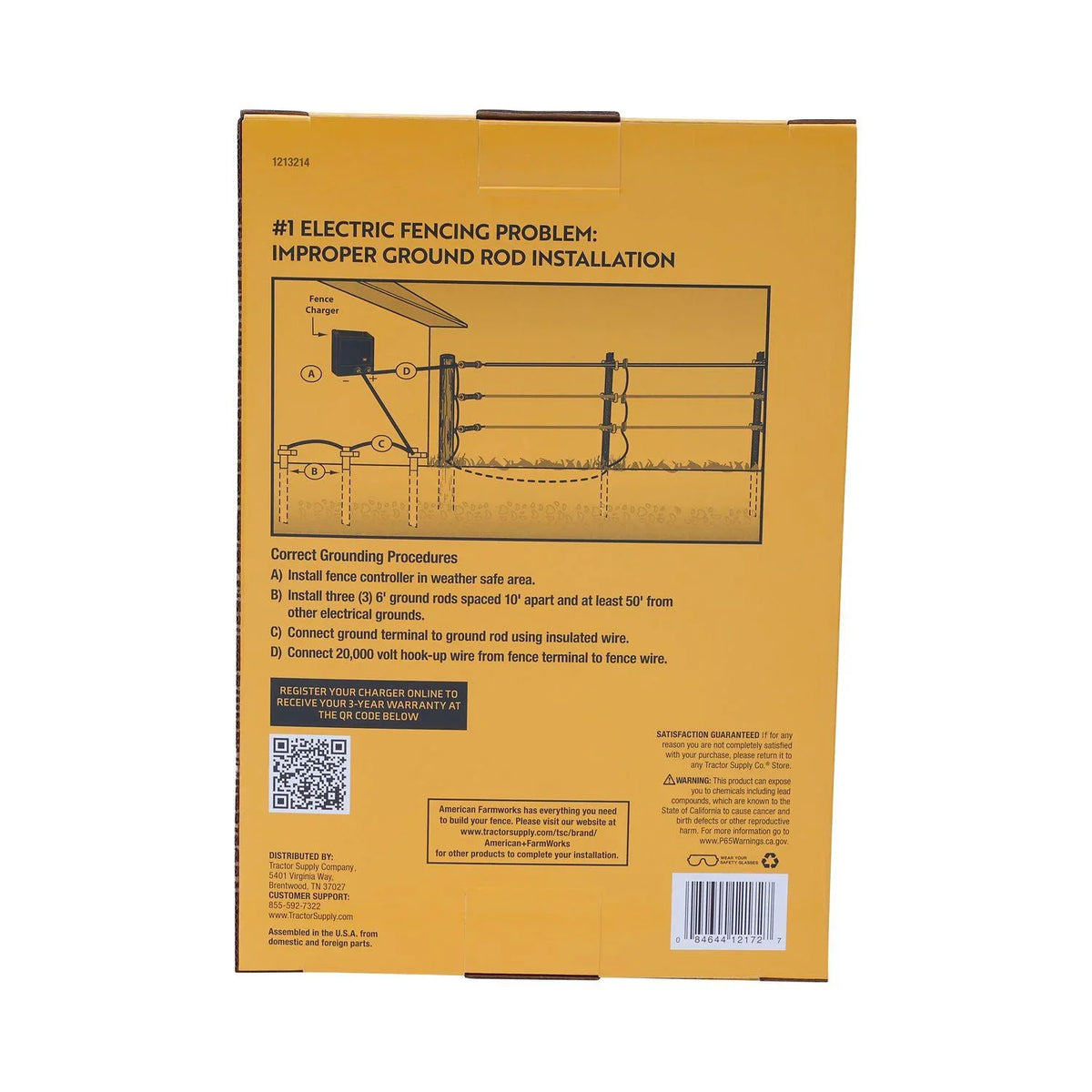 FarmWorks 0.7 Joule 15-Mile Low Fence Electric Charger Impedance American AC-Powered