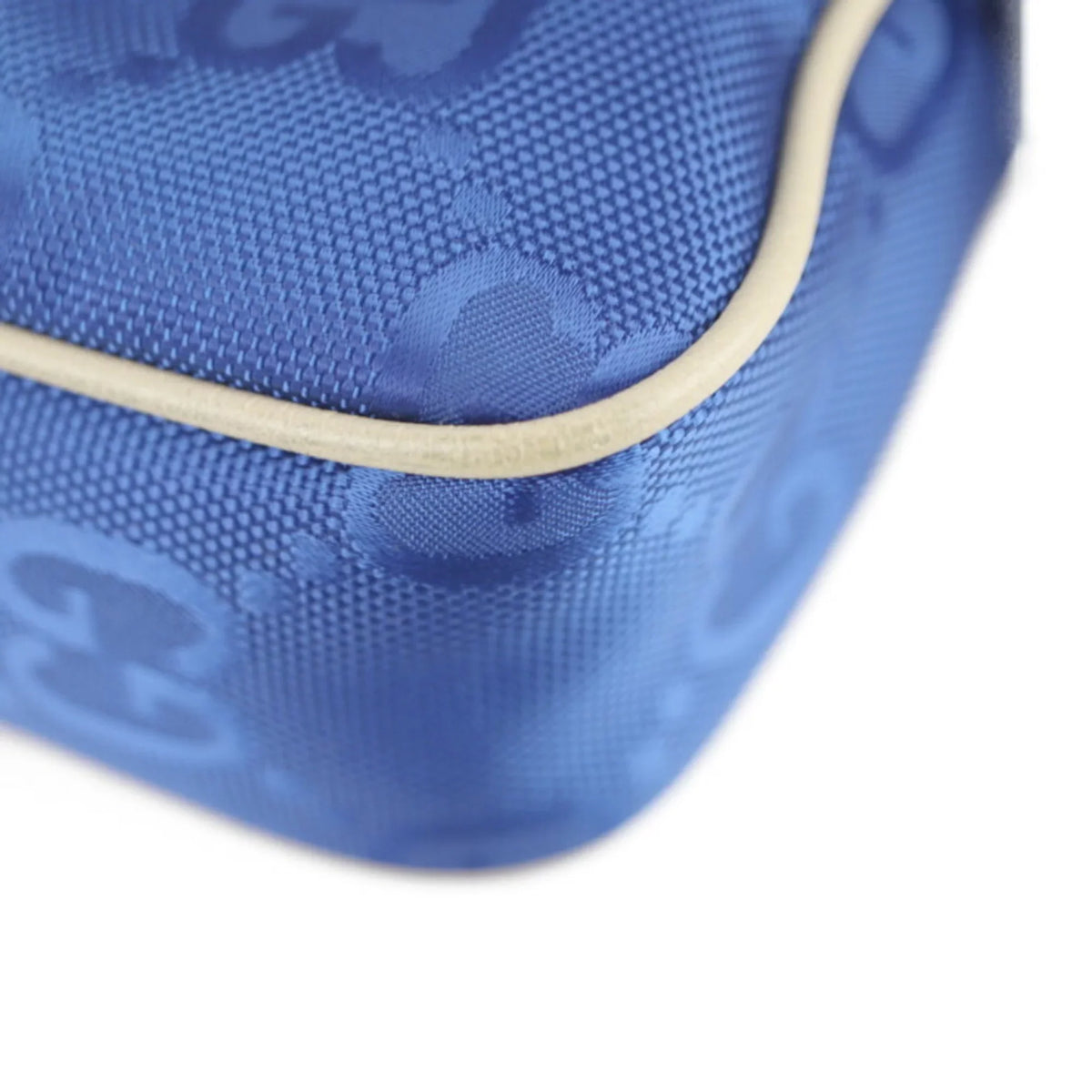 Off Beige Leather The Waist Shoulder Blue (Like Japan Grid Pouch Bag 631341 Belt Limited Nylon One New) Body Pre-Owned