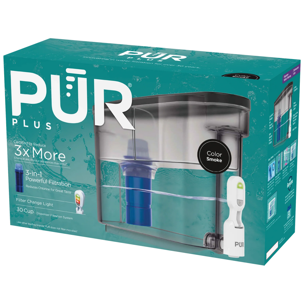 x Smoke, liquid Dispenser W x DS1810BA 5.3", System, Filter 10.1" PUR 15.3" 30-Cup L PLUS H