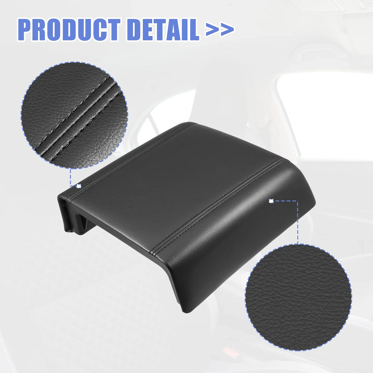 Lid Box Console Black F-150 2004-2008 Protector Cover Armrest Seat Center Car for Faux Leather