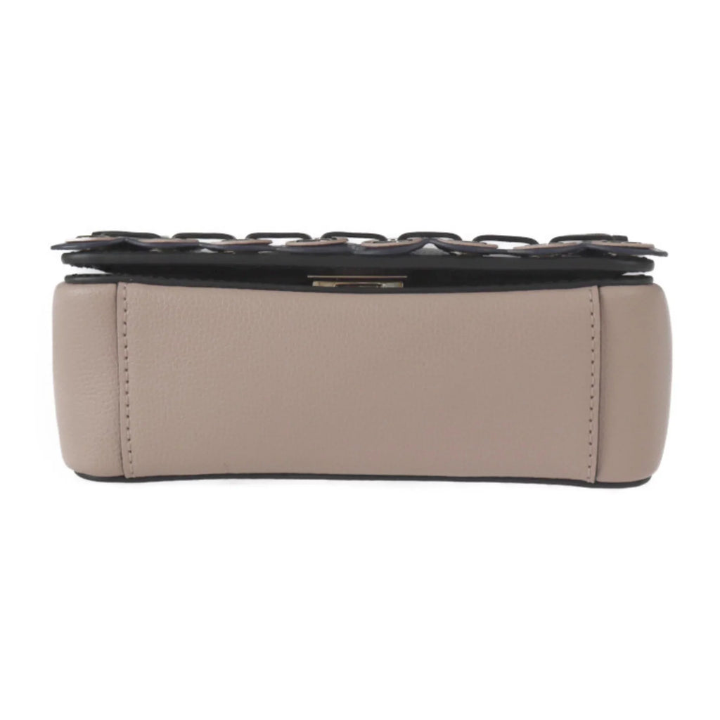 2WAY punching hardware handbag drive (Good) grommet pink Patternson black Spade Maisy WKRU5899 shoulder gold Pre-Owned beige leather bag Kate