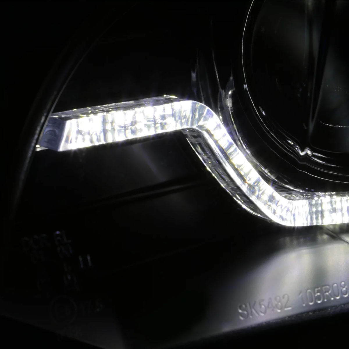 Akkon - For 2007-2010 Bmw E70 X5 Hid [W/ Afs Model] Led Halo Drl Projector Black Headlights Driver Left+Passenger Right Pair