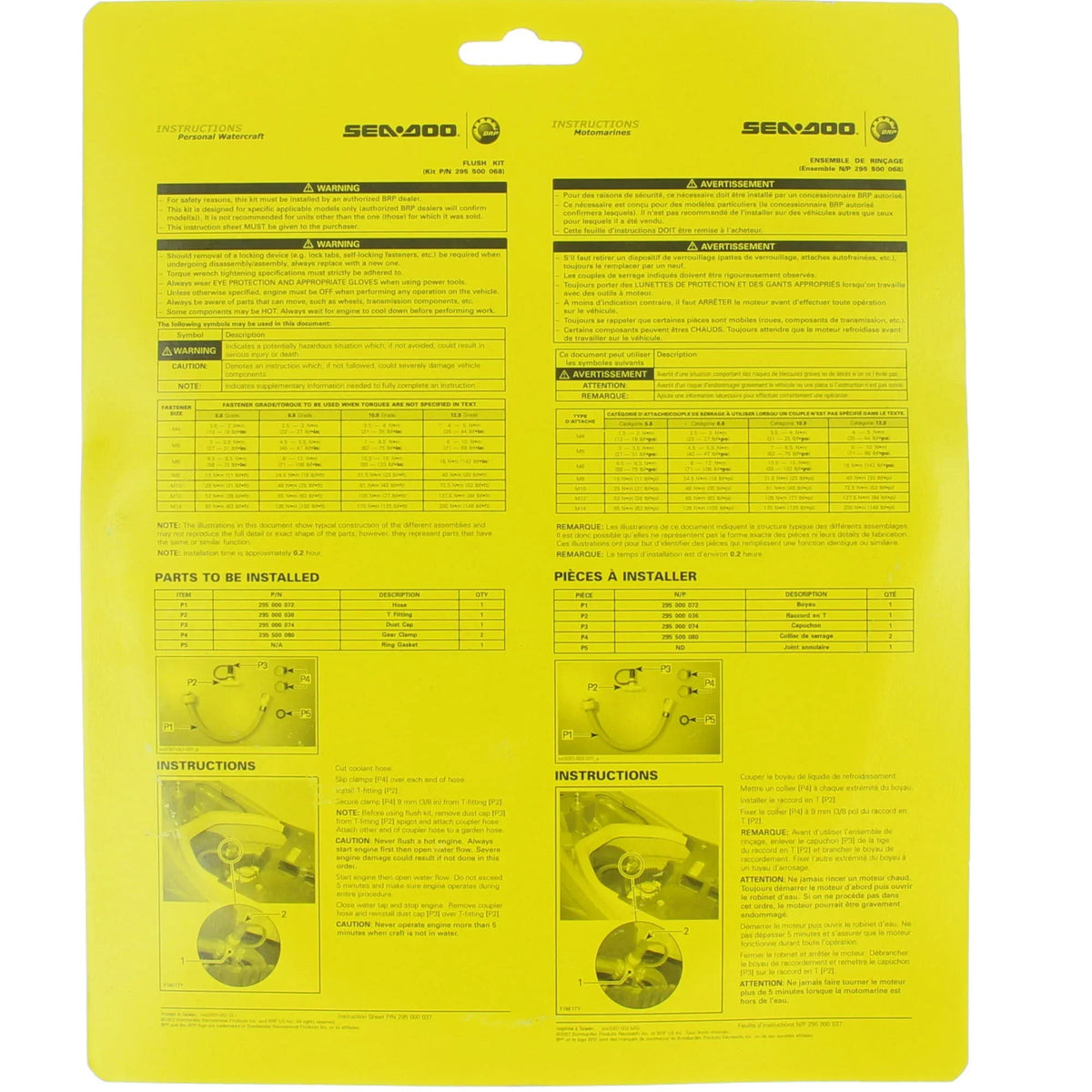 Sea-Doo Flush OEM New Kit, Engine 295500068