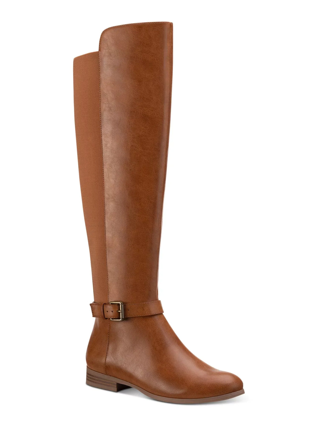 Heel Riding Toe Cushioned Media Womens M Boot Buckled Strap Block Tan Goring & COMPANY Round Brown Mixed design Zip-Up Kimmball 9