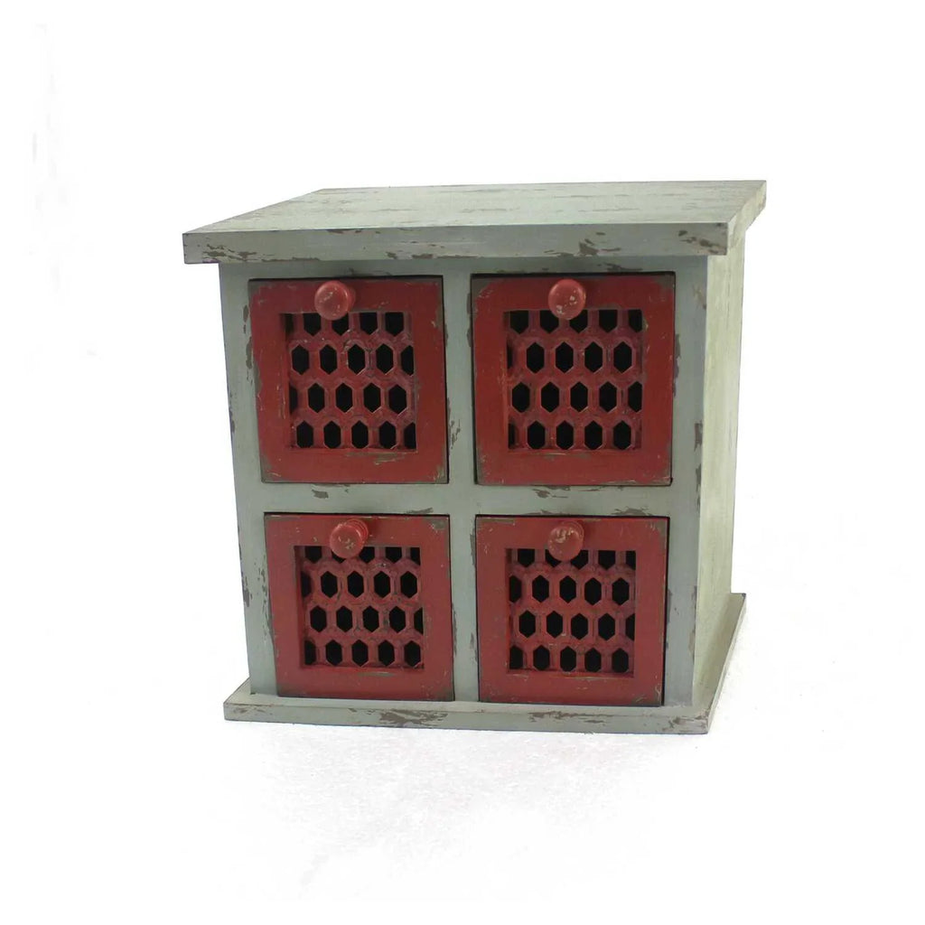 7-inch x - Multi-Color, HomeRoots Organizer Antiqued, Drawer, x 14-inch Furniture 4 12.75-inch Tabletop