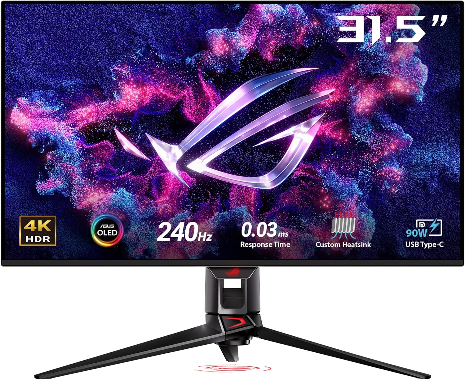Asus Rog Swift Oled Pg32Ucdmz – 32-Calowy Monitor Gamingowy 4K Uhd, 240 Hz, 0,03 Ms Gtg, G-Sync, Freesync, Adaptivesync, 10-Bit, Displayhdr 400 Tb, Qd
