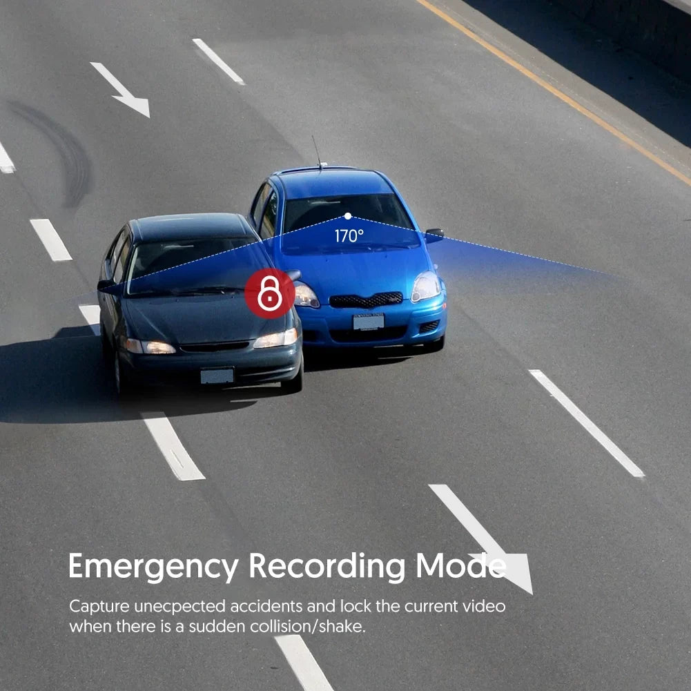 with Rotation Vision, Loop Car Monitoring,G-Sensor,WDR,Night CR600 1080P Recording, Detection, Parking in Dual Crosstour Motion Screen Front Camera and Dash FHD Cam Rear Mini