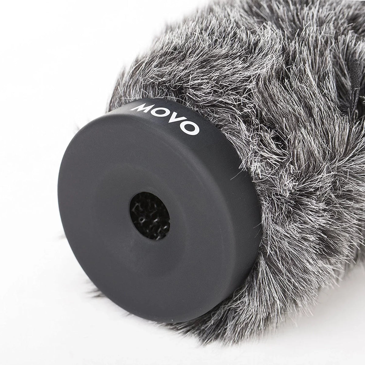 Dark Furry Windscreen 10.6" [27cm] Rigid - And Up Movo Microphones To 18-23mm In Long Gray For Ws-g270 Diameter